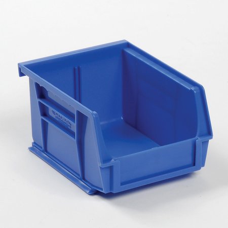 Global Industrial Hang & Stack Storage Bin, Plastic, 3 in H, Blue 269680BL